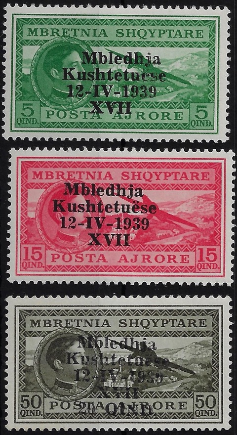 1939 Francobolli Albania Soprastampati